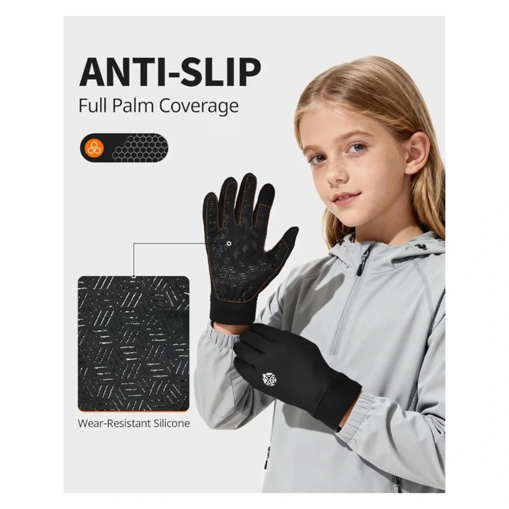 Kids Winter Thermal Touchscreen Gloves Youth Large Waterproof Anti-Slip NEW ❄️🧤